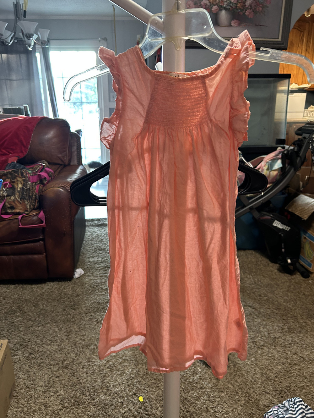 Copper Key Peach Ruffled Sleeve Dress Size Small